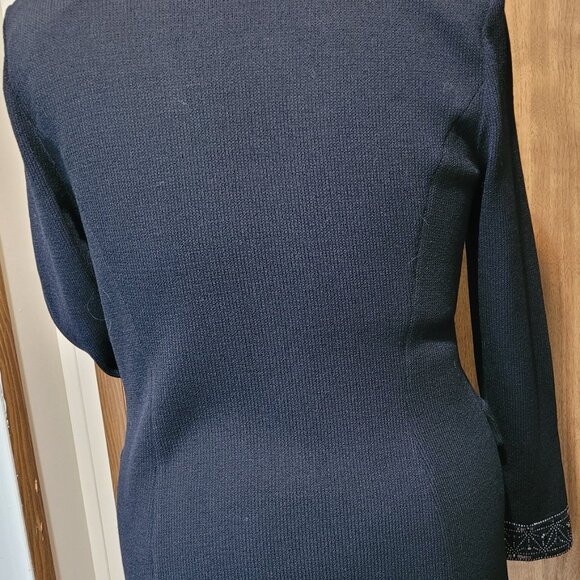St. John By Marie Gray Collection Black Santana Knit Size 8 Jacket Evening Wear - Picture 3 of 7